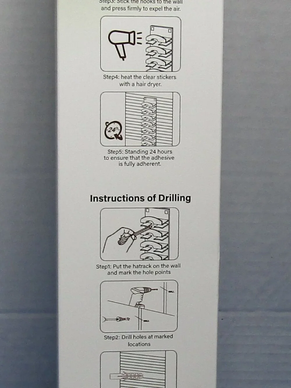 Strip Hat Rack Black ABS Self-Adhesive or Screws 2 Racks Included Adults NIB